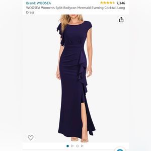 Navy blue mermaid gown